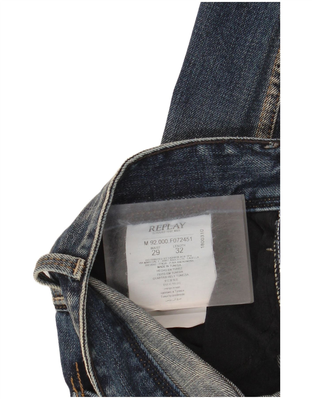 Replay Womens Distressed Slim Jeans W29 L32 Navy Blue Cotton