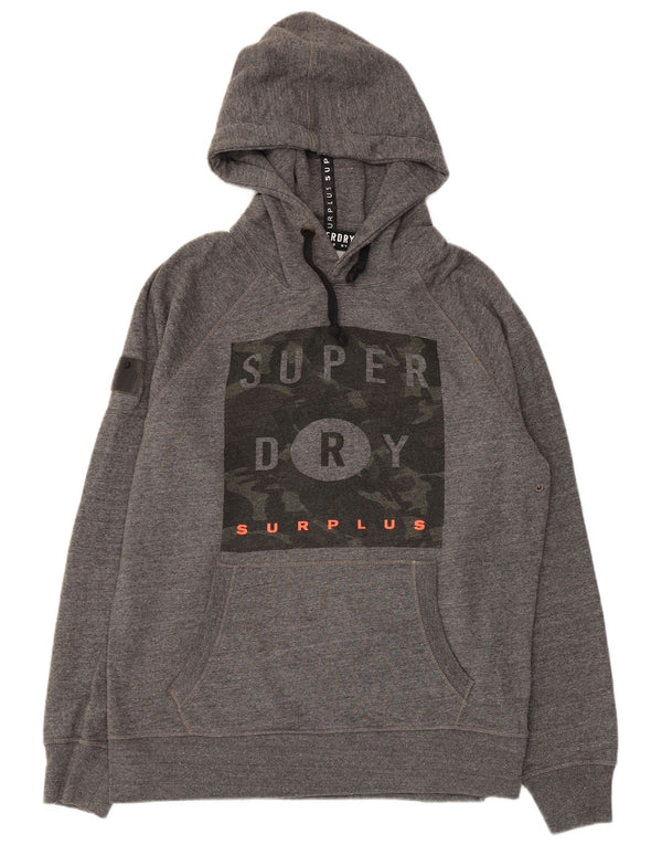 Superdry Ανδρικό γραφικό μπλούζα με κουκούλα 2XL Γκρι Πολυεστέρας