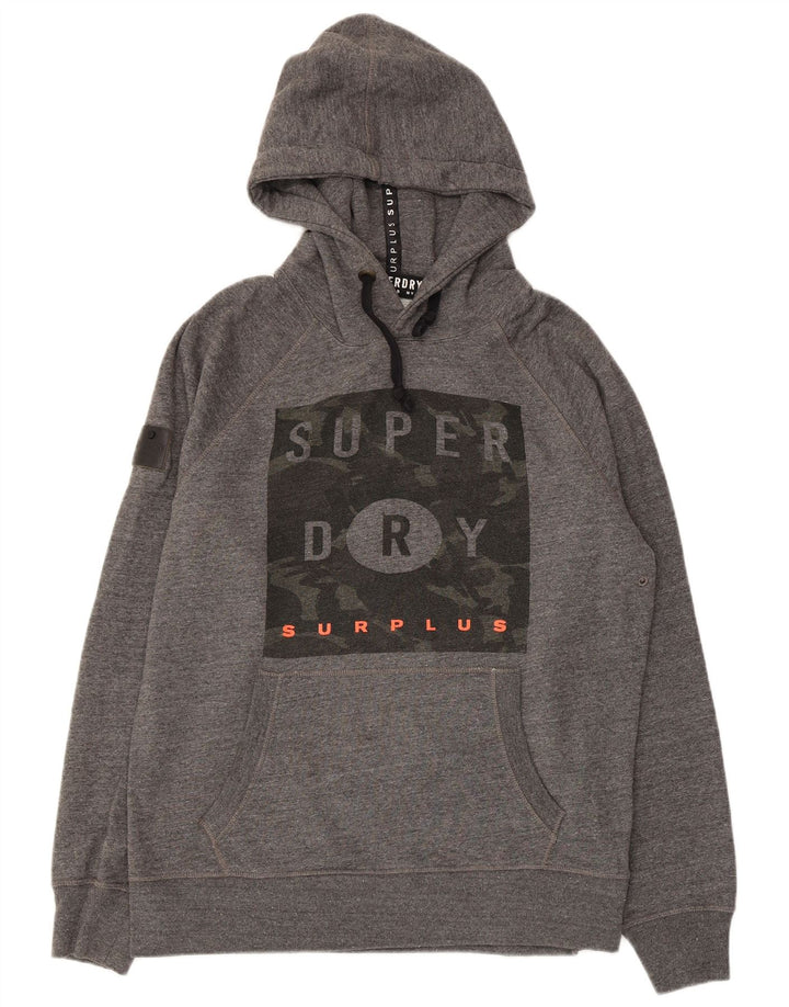 Superdry Ανδρικό γραφικό μπλούζα με κουκούλα 2XL Γκρι Πολυεστέρας