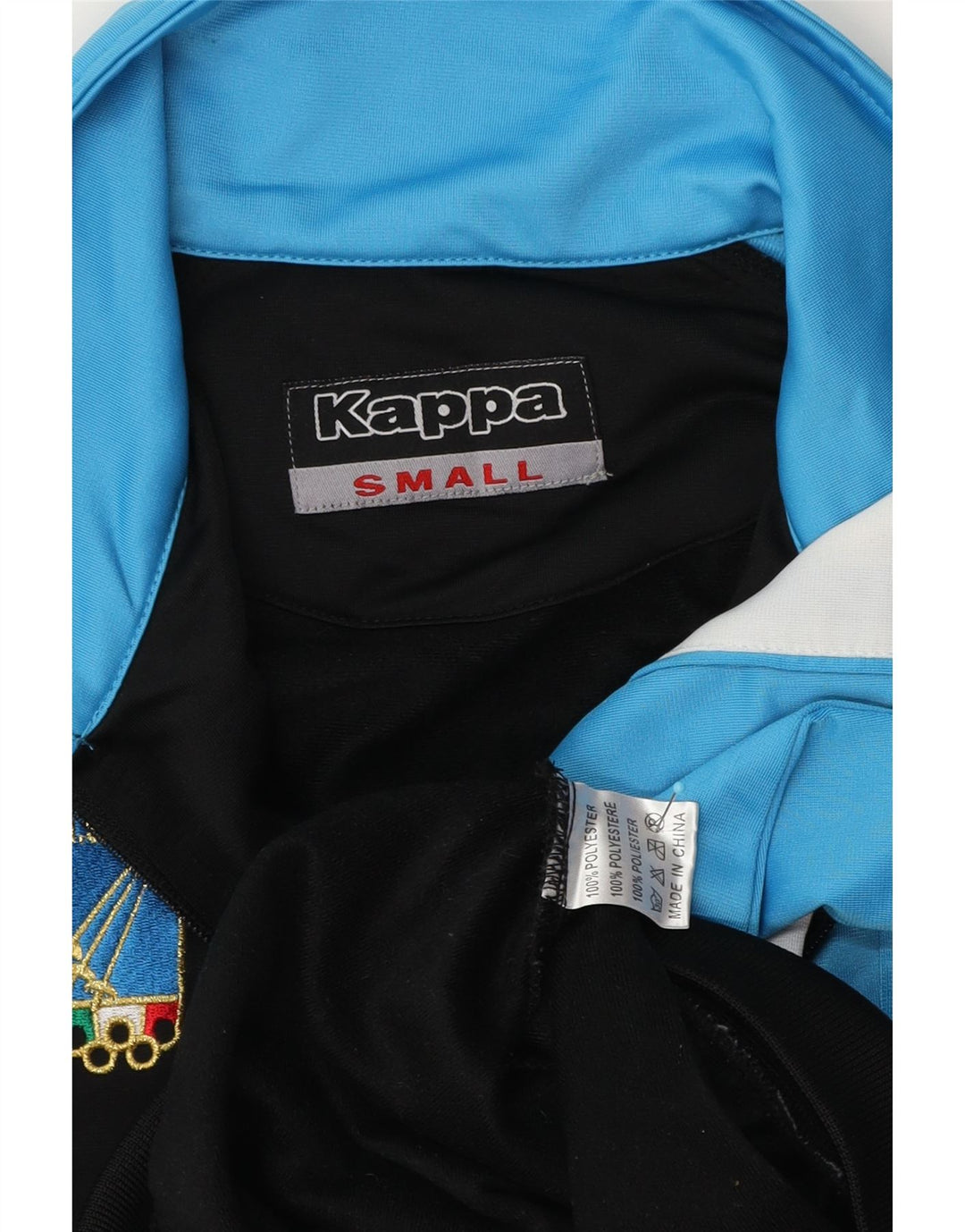 Kappa Mens Italia αθλητική φόρμα Top Jacket Small Black Colourblock Polyester