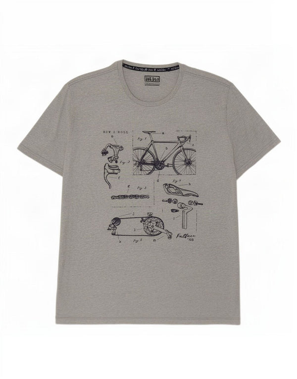 Ανδρικό γραφικό T-Shirt Fat Face Top 2XL Γκρι βαμβακερό