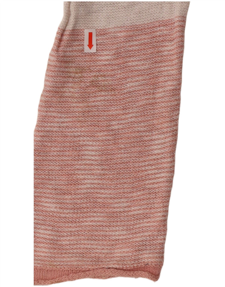 Billabong Γυναικείο πουλόβερ με λαιμόκαυστο UK 10 μικρό ροζ ριγέ βαμβακερό