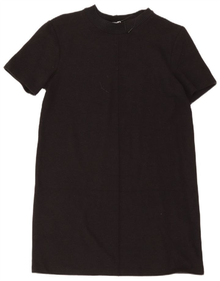 Zara Γυναικείο φόρεμα Shift UK 12 μεσαίο μαύρο βαμβακερό