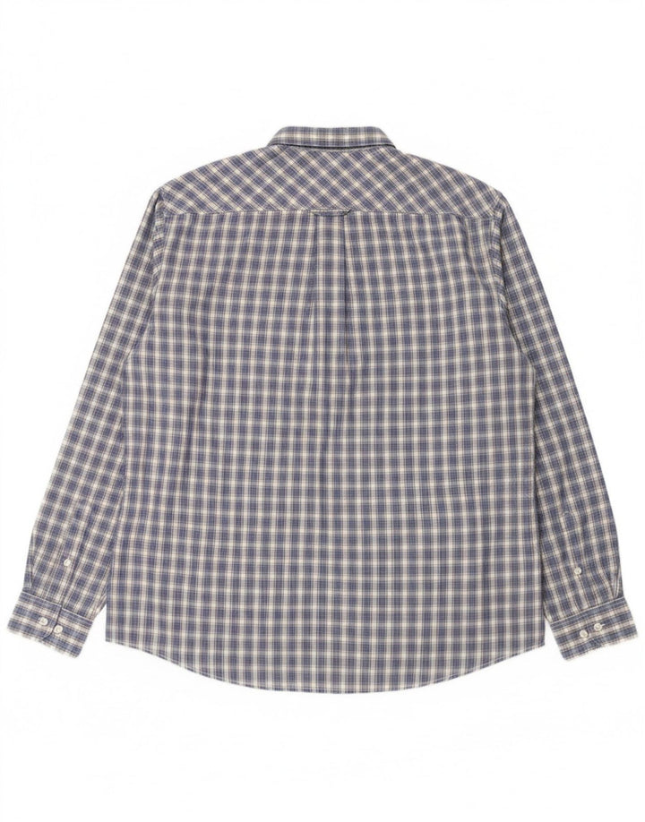 JAMES PRINGLE Mens Shirt Large Blue Check Polyester