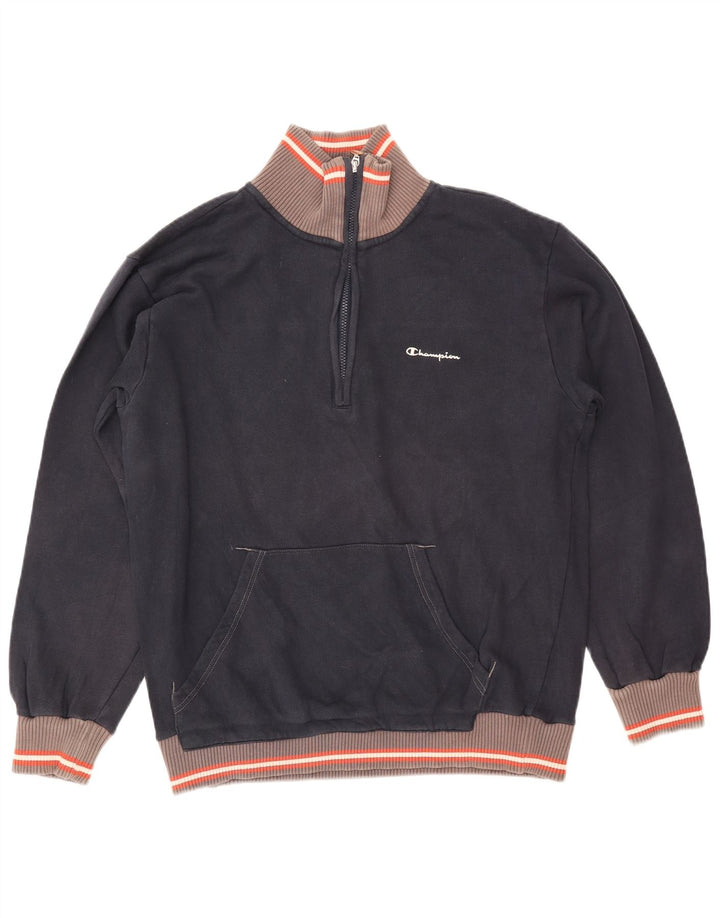 Ανδρικό φούτερ με φερμουάρ CHAMPION Jumper με μεγάλο μπλε μπλε χρώμα