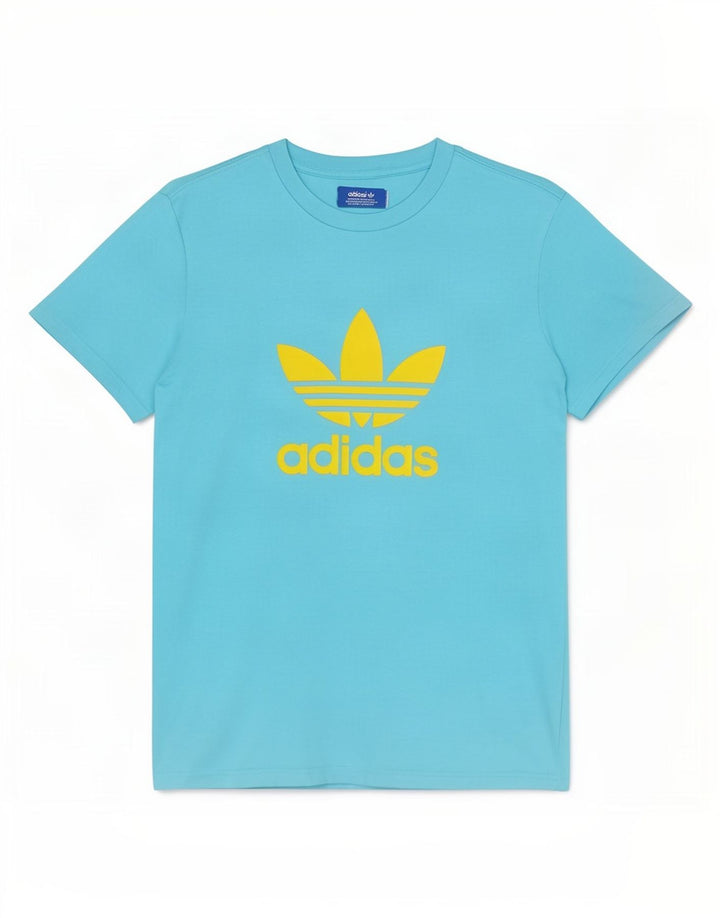 Ανδρικό γραφικό T-Shirt Adidas Top από μεσαίο μπλε βαμβακερό