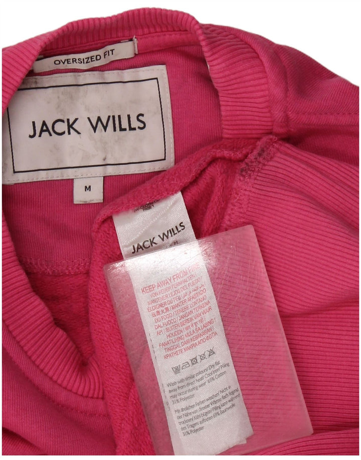 JACK WILLS Γυναικείο φούτερ μεγάλου μεγέθους Jumper UK 14 Μεσαίο ροζ βαμβακερό