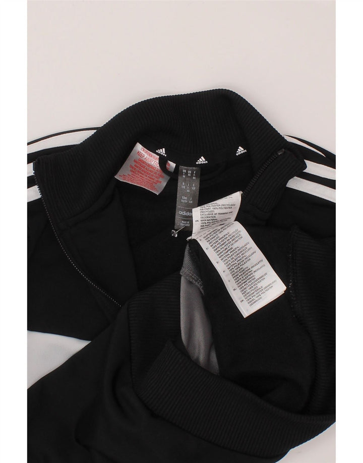 ADIDAS Boys αθλητική φόρμα Top Jacket 7-8 Years Black Colourblock Polyester