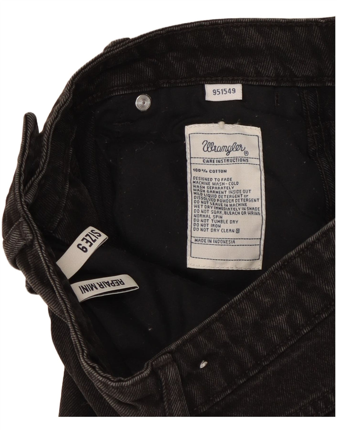 Γυναικεία Μίνι Τζιν Φούστα Wrangler US 9 Medium W27 Μαύρη βαμβακερή