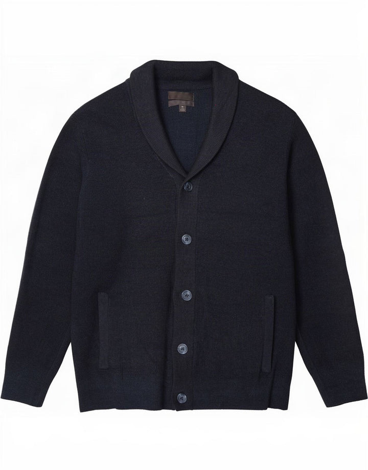Ανδρικό πουλόβερ με ζακέτα Marks & Spencer XL Navy Blue Polyester