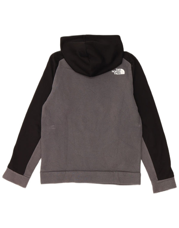 THE NORTH FACE Boys Hoodie Jumper 11-12 Years Large Grey Colourblock