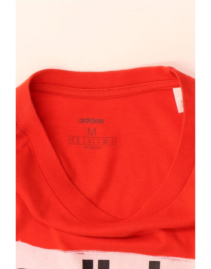 Ανδρικό γραφικό T-Shirt ADIDAS Top Μεσαίο κόκκινο βαμβακερό