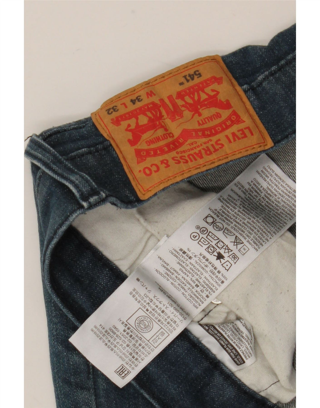 Levi's Mens 541 Tapered Jeans W34 L32 Blue Cotton