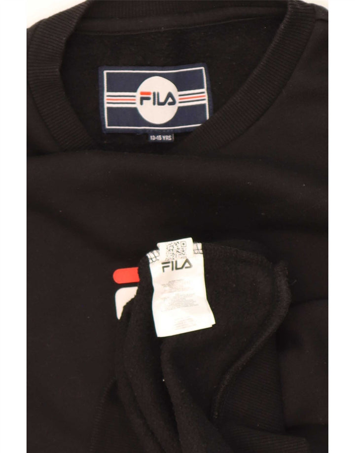 Fila Boys Graphic Φούτερ Jumper 13-14 ετών Μαύρο Πολυεστέρας