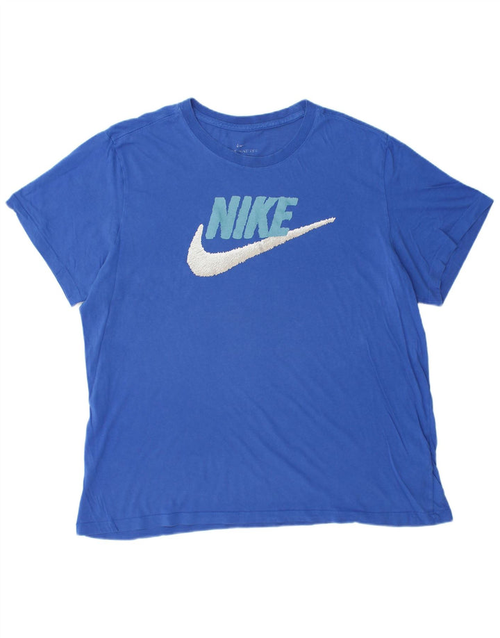 Ανδρικό γραφικό μπλουζάκι NIKE XL Μπλε βαμβακερό