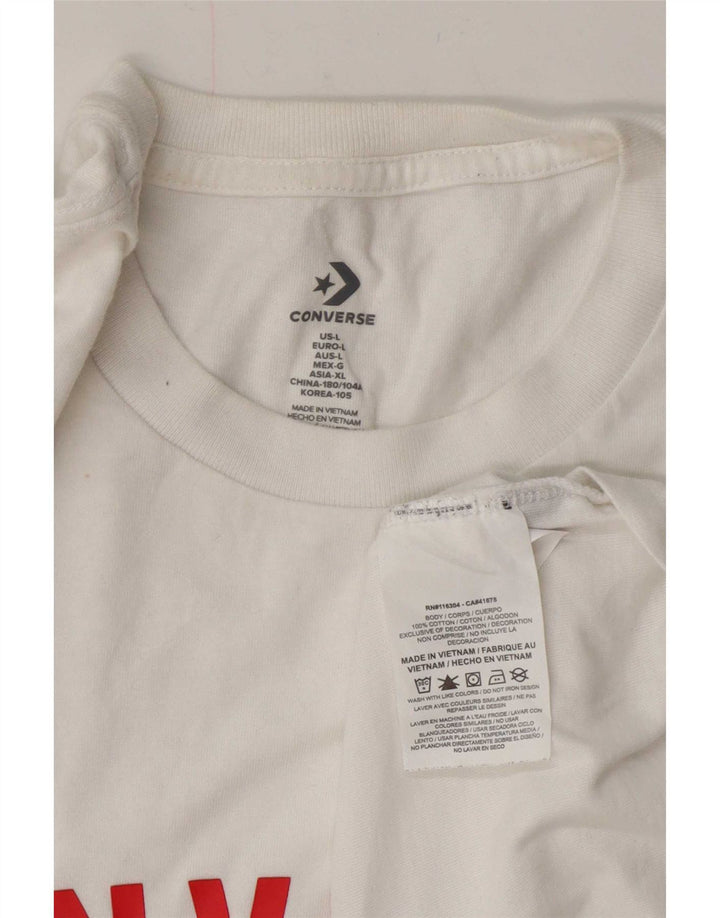 Ανδρικό μπλουζάκι Converse Graphic T-Shirt Top μεγάλο λευκό βαμβακερό