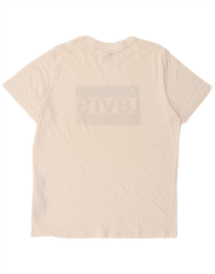 Ανδρικό γραφικό T-Shirt LEVI'S Top μεγάλο λευκό βαμβακερό