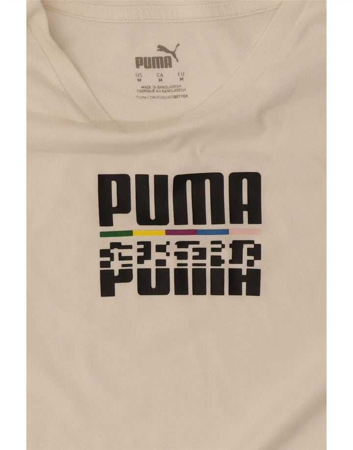 Ανδρικό γραφικό μπλουζάκι Puma Top Medium White