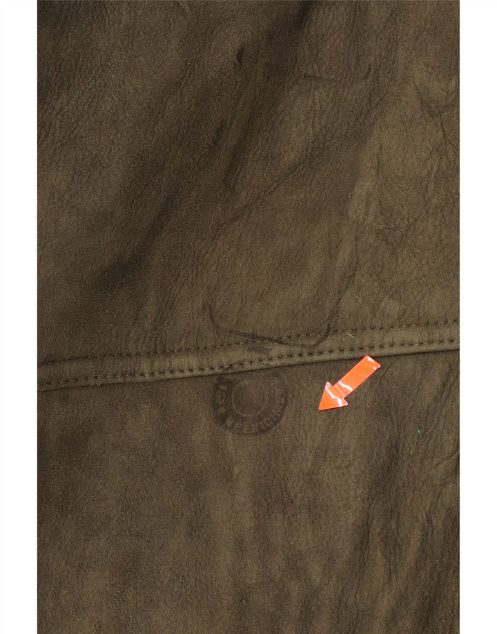 VINTAGE Ανδρικό παλτό Shearling Loose Fit UK 36 Small Khaki