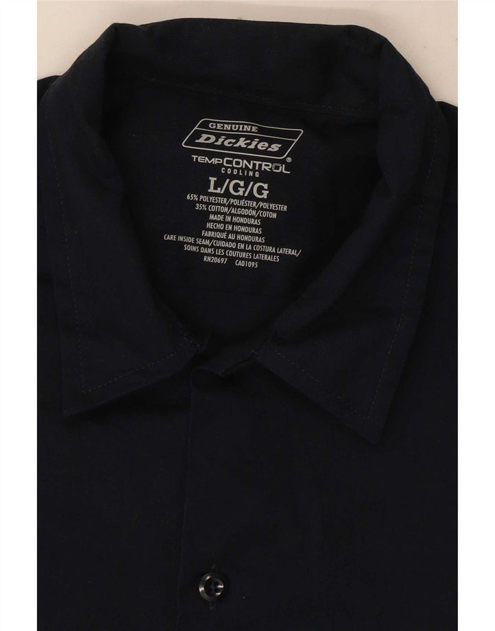Ανδρικό κοντομάνικο πουκάμισο Dickies σε μπλε ναυτικό πολυεστέρα
