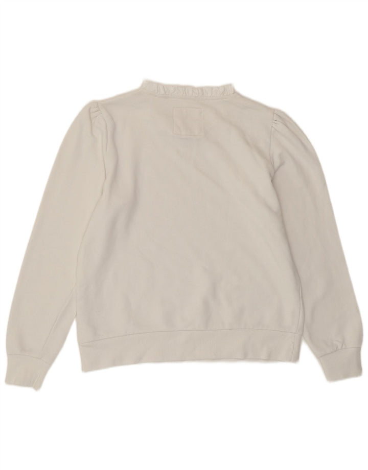 CREW CLOTHING Γυναικεία φούτερ Jumper UK 12 Μεσαίο λευκό βαμβακερό
