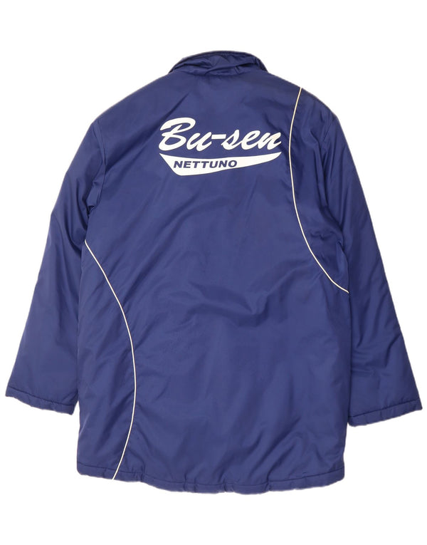 Adidas Mens Graphic Windbreaker Jacket UK 38/40 Medium Blue Polyester