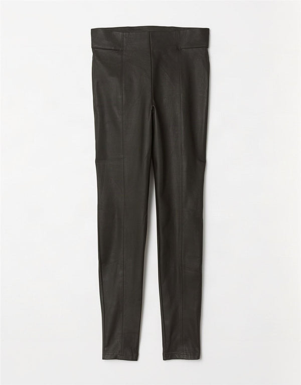 Marks & Spencer Γυναικεία κολάν από συνθετικό δέρμα UK 12 Medium Khaki Polyester