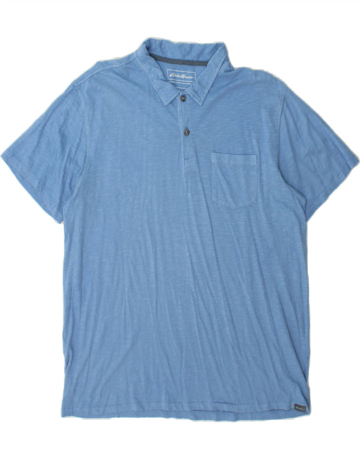 EDDIE BAUER Mens Polo Shirt Large Blue Cotton Vintage Eddie Bauer and Second-Hand Eddie Bauer from Messina Hembry 