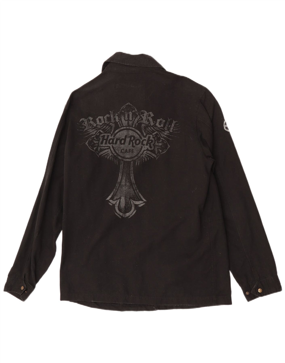 Hard Rock Cafe Ανδρικό γραφικό Military Jacket UK 38 Medium Black Cotton