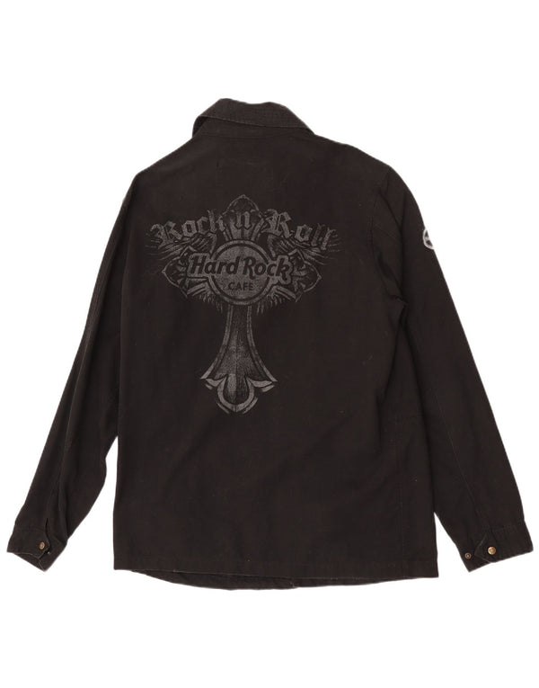 Hard Rock Cafe Ανδρικό γραφικό Military Jacket UK 38 Medium Black Cotton