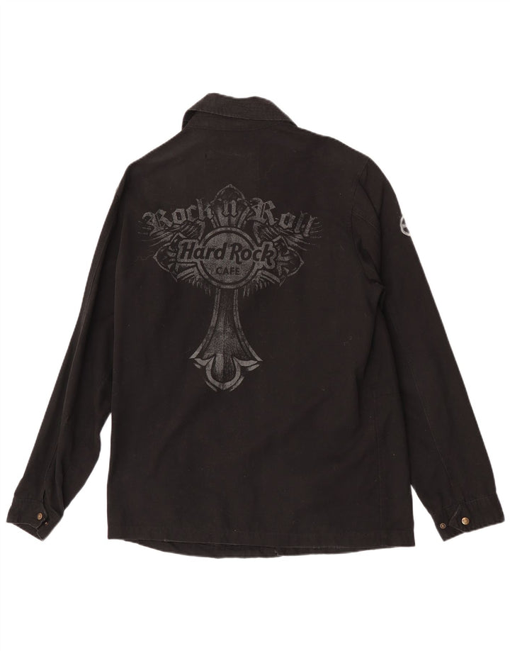 Hard Rock Cafe Ανδρικό γραφικό Military Jacket UK 38 Medium Black Cotton