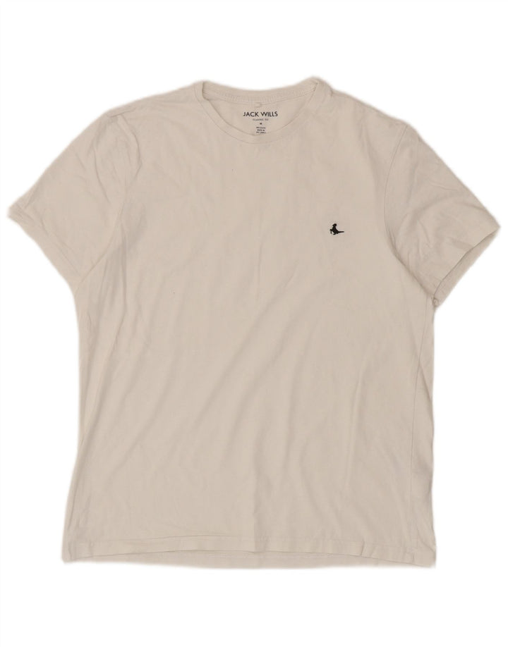 Ανδρικό μπλουζάκι Jack Wills Κλασική Εφαρμογή Μπλουζάκι μεσαίο λευκό βαμβακερό