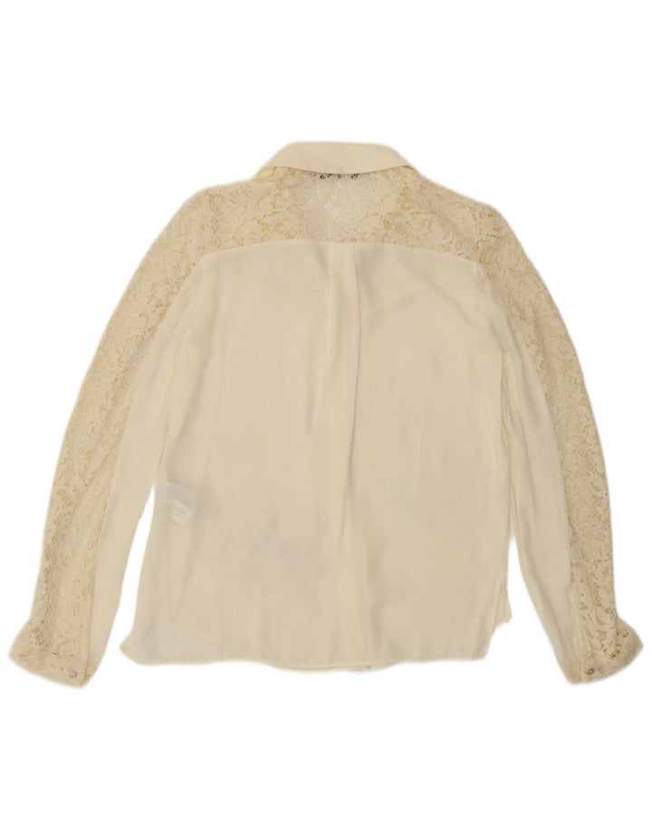Zara Γυναικείο πουκάμισο Μπλούζα UK 6 XS Off White Polyester