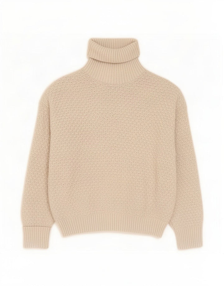 Marks & Spencer Γυναικείο πουλόβερ με ρολό λαιμόκοψη UK 14 Medium Beige