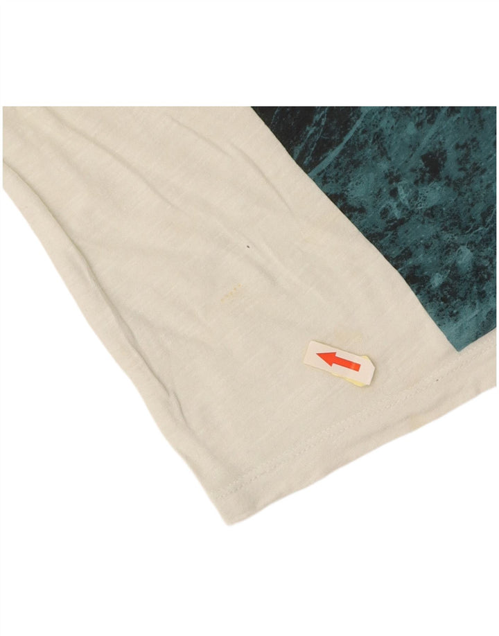 CALVIN KLEIN JEANS Γυναικείο υπερμεγέθη γραφικό μπλουζάκι UK 6 XS Λευκό