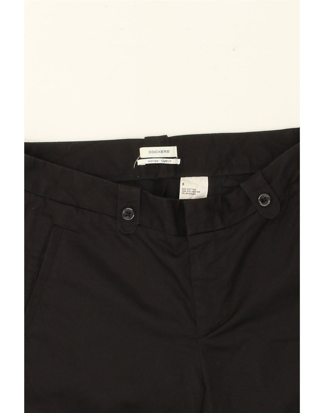 DOCKERS Womens Curvy Mid Rise Bermuda Shorts US 6 Medium W30 Black Cotton Vintage Dockers and Second-Hand Dockers from Messina Hembry 