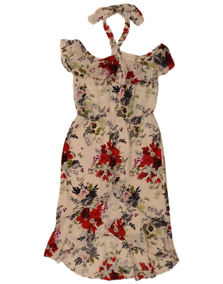 Γυναικείο φόρεμα Oasis Halter UK 12 Medium Off White Floral Polyester