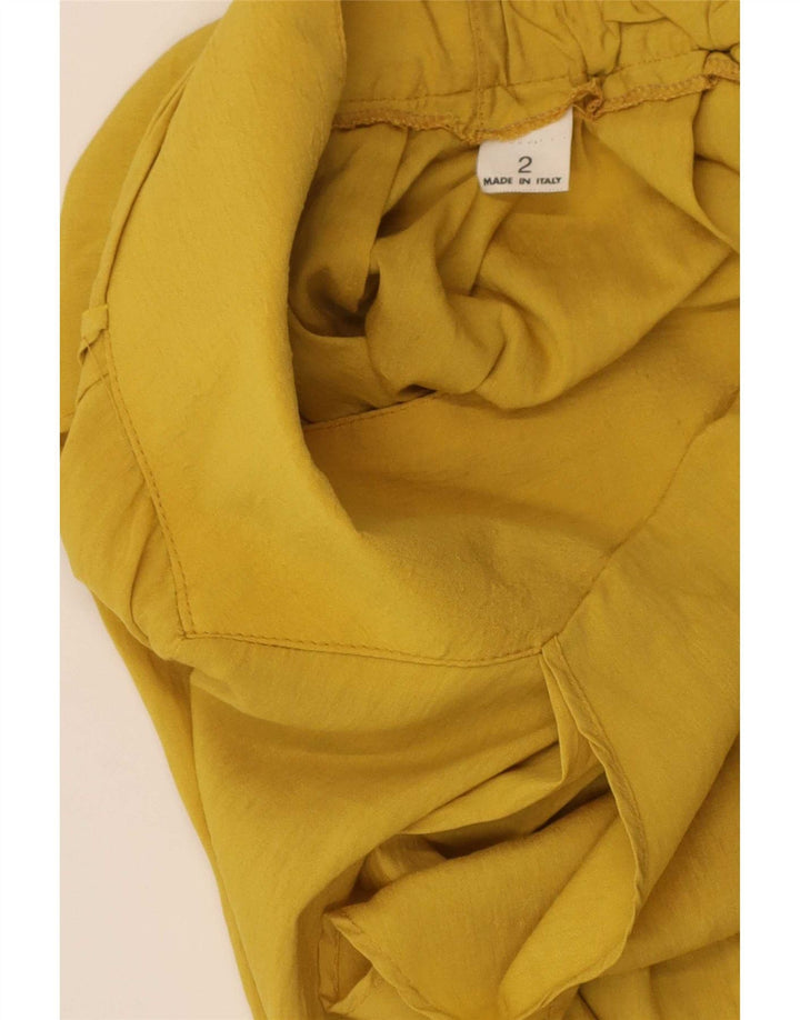 Vintage Γυναικεία Skort Μίνι Φούστα W26 Μικρή κίτρινη βισκόζη