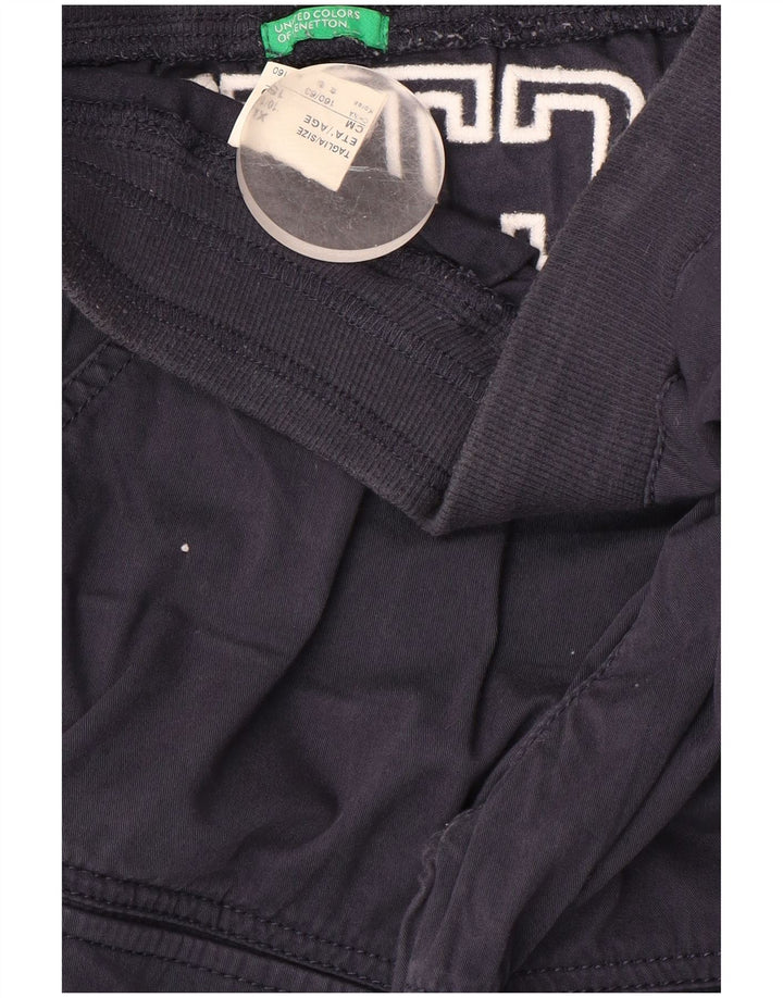 BENETTON Boys Graphic Cargo Παντελόνι 10-11 ετών XL W28 L18 Navy Blue