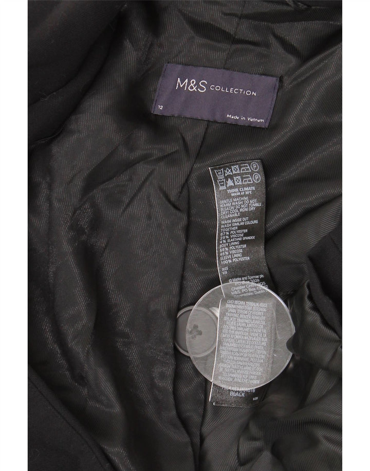 MARKS & SPENCER Γυναικείο σακάκι με διπλό στήθος UK 12 Medium Black