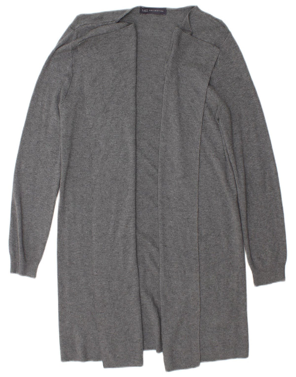 Marks & Spencer Γυναικείο Longline ανοιχτό πουλόβερ ζακέτα UK 10 Small Grey