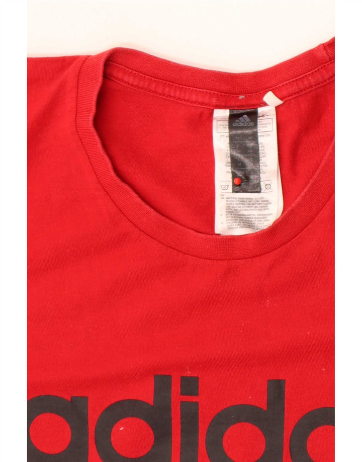 Ανδρικό γραφικό T-Shirt Adidas Top Μεσαίο κόκκινο βαμβακερό