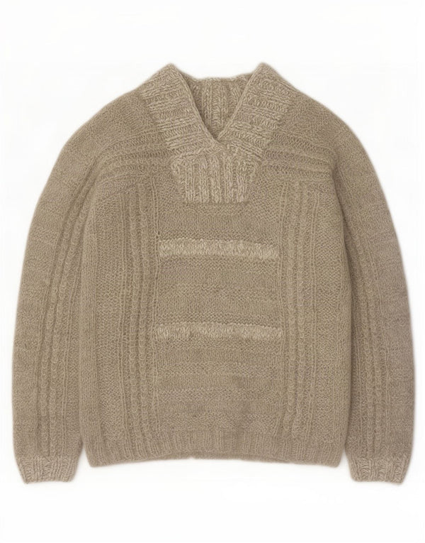 Vintage γυναικείο πουλόβερ με λαιμόκοψη UK 16 Large Grey