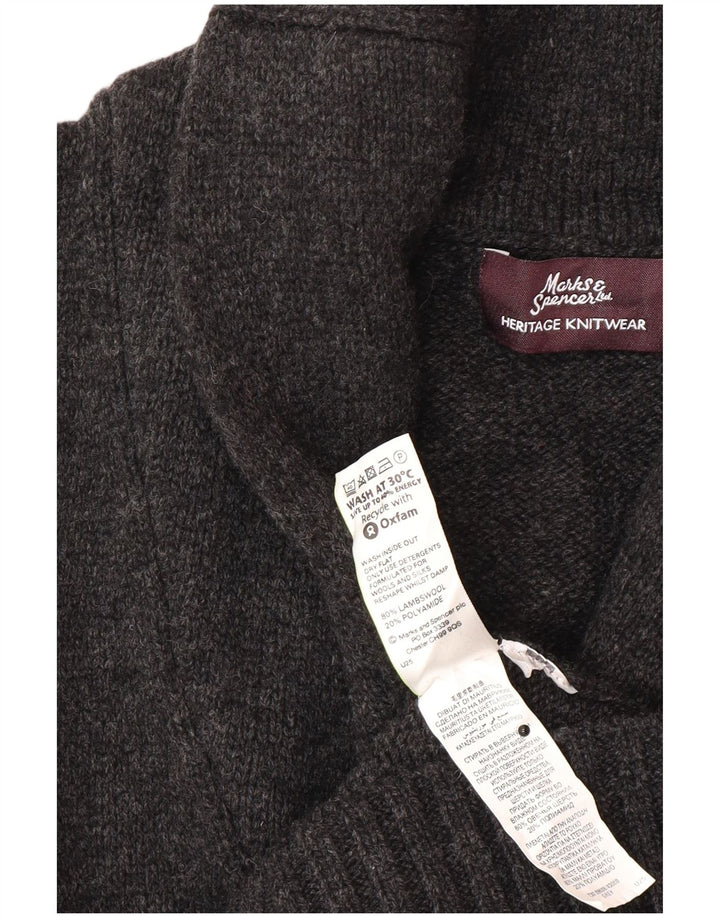Marks & Spencer Ανδρική ζακέτα πουλόβερ μεγάλο γκρι μαλλί