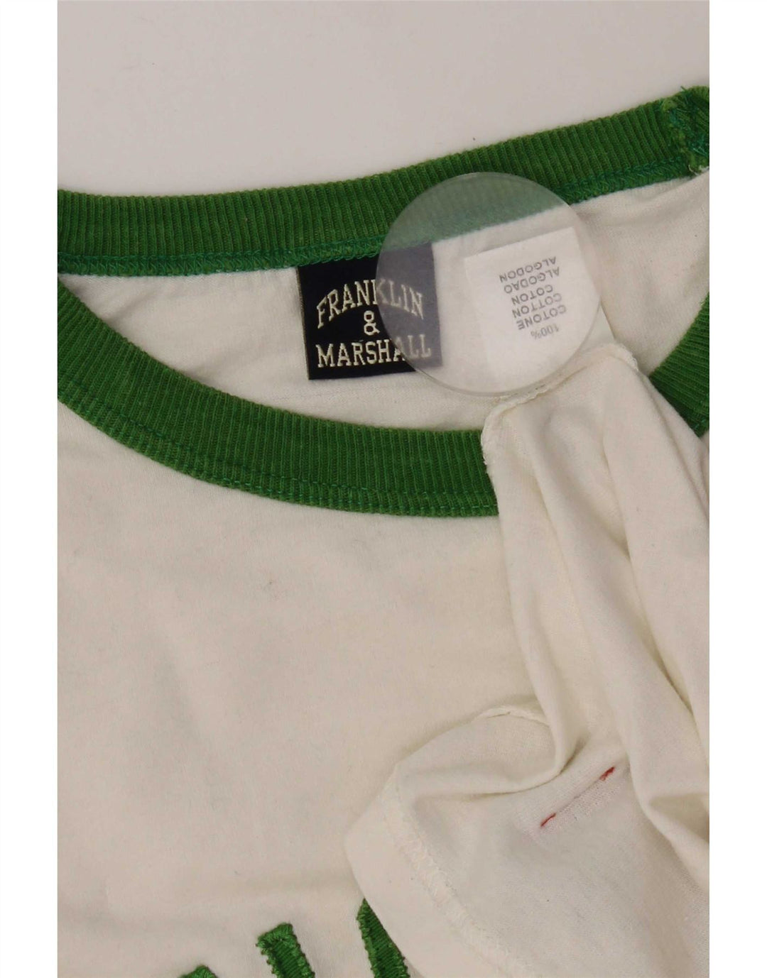 Franklin & Marshall Ανδρικό γραφικό μπλουζάκι μακρυμάνικο μεγάλο λευκό βαμβακερό