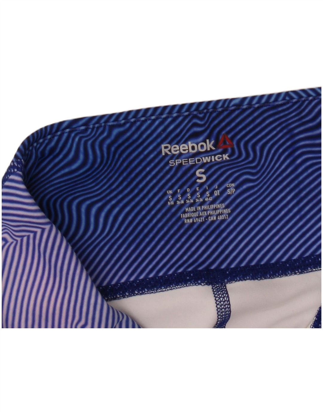 Reebok Γυναικεία Κάπρι Κολάν UK 8/10 Small Blue ριγέ