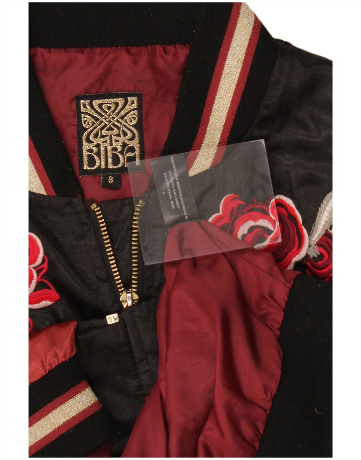 Γυναικείο Biba Graphic Bomber Jacket UK 8 Small Black Floral Polyester