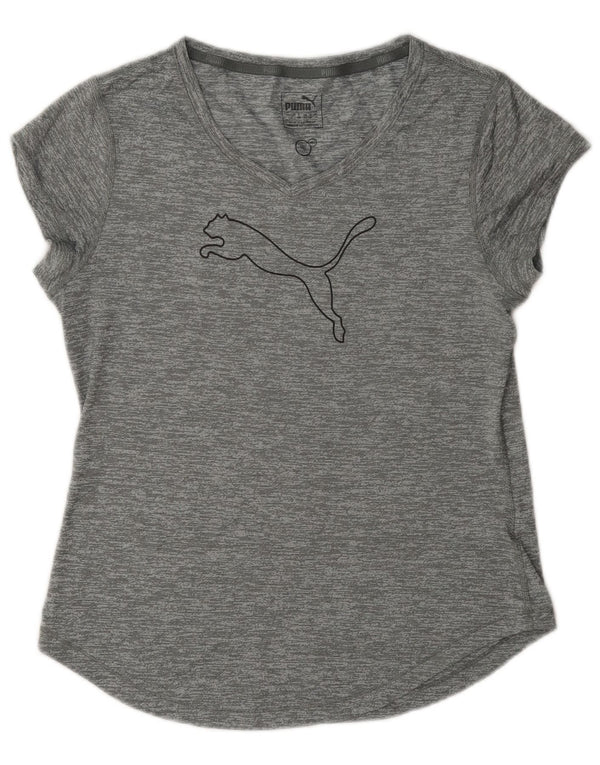 Γυναικείο γραφικό μπλουζάκι Puma Top UK 14 Large Grey Flecked
