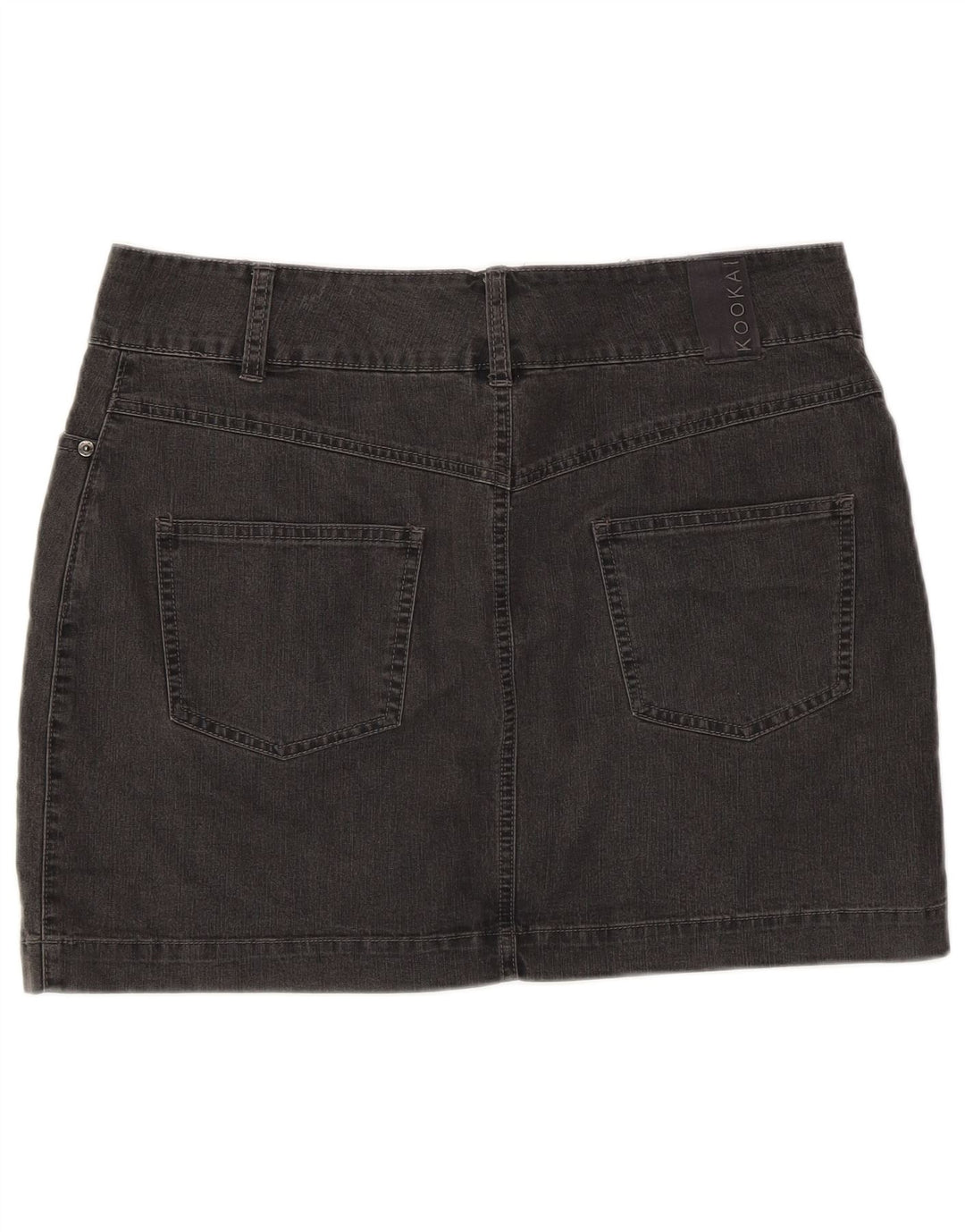 KOOKAI Womens Mini Denim Skirt IT 42 Medium W32 Grey Cotton