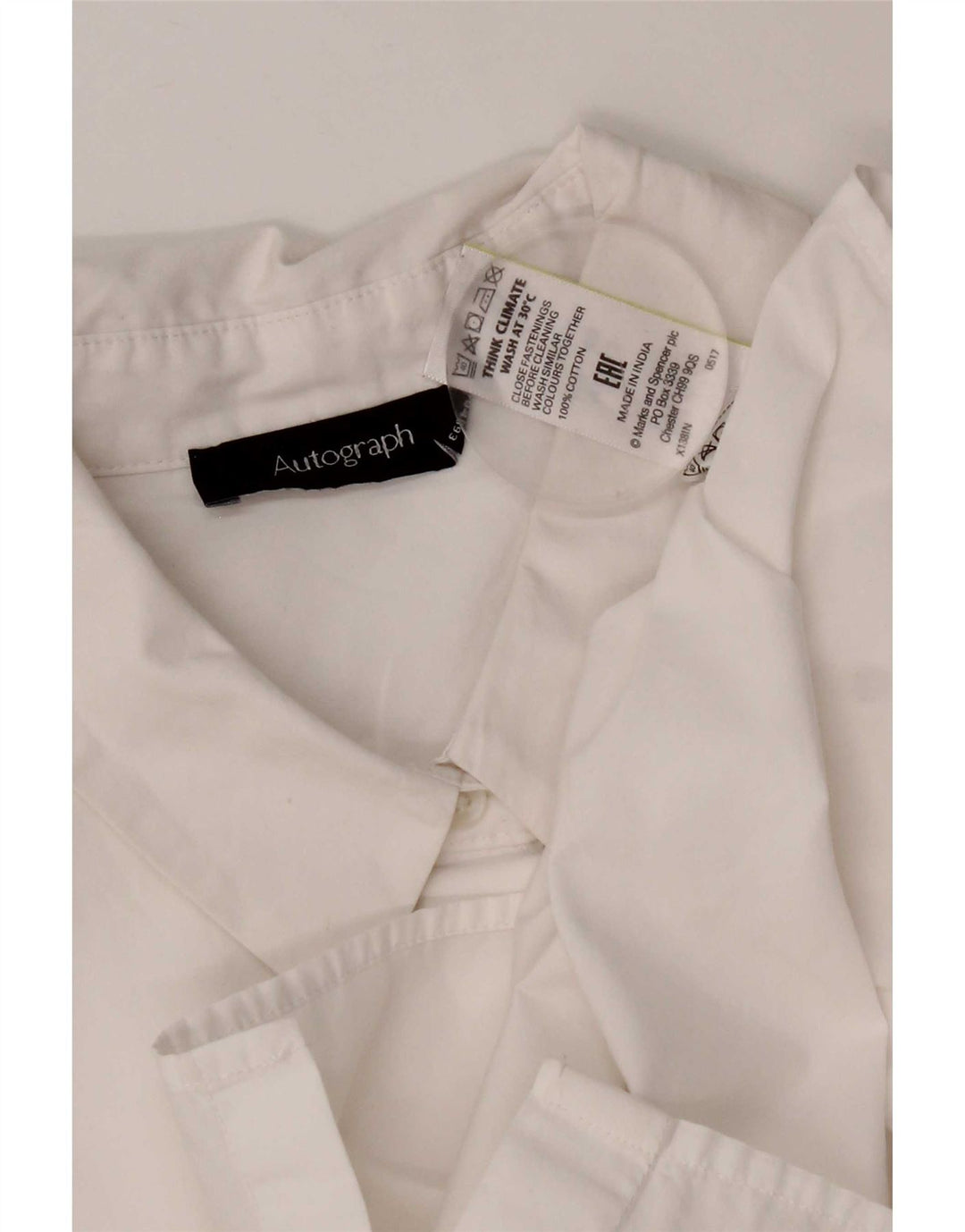 Marks & Spencer Γυναικείο Πουκάμισο Αυτόγραφο Μπλούζα UK 12 Μεσαίο λευκό βαμβακερό